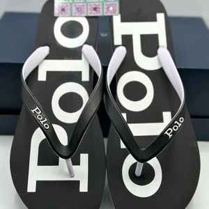 Polo Ralph Lauren Men's Size 13 Black Flip Flops Sandals New Without Box